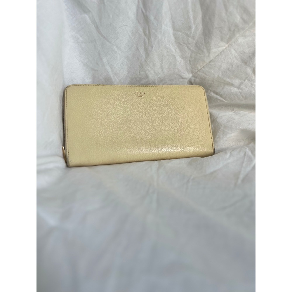 Celine Paris Leather Zip Around‎ long Wallet Clutch Card Holder